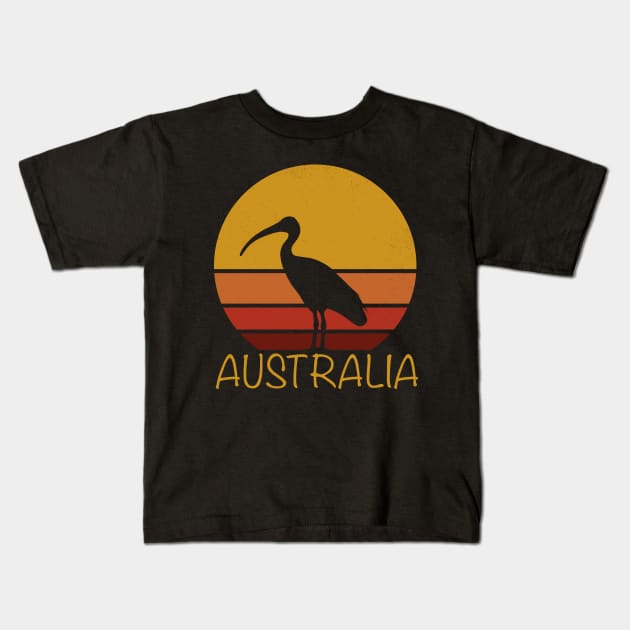 Australia Retro Vintage Bin Chicken Kids T-Shirt by BinChickenBaby